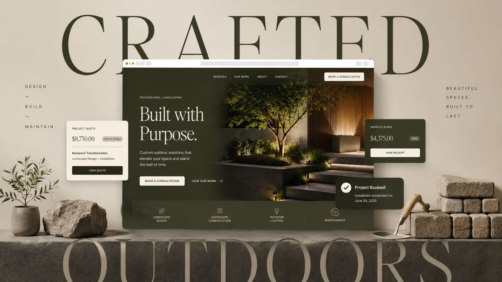 Professional services website design
