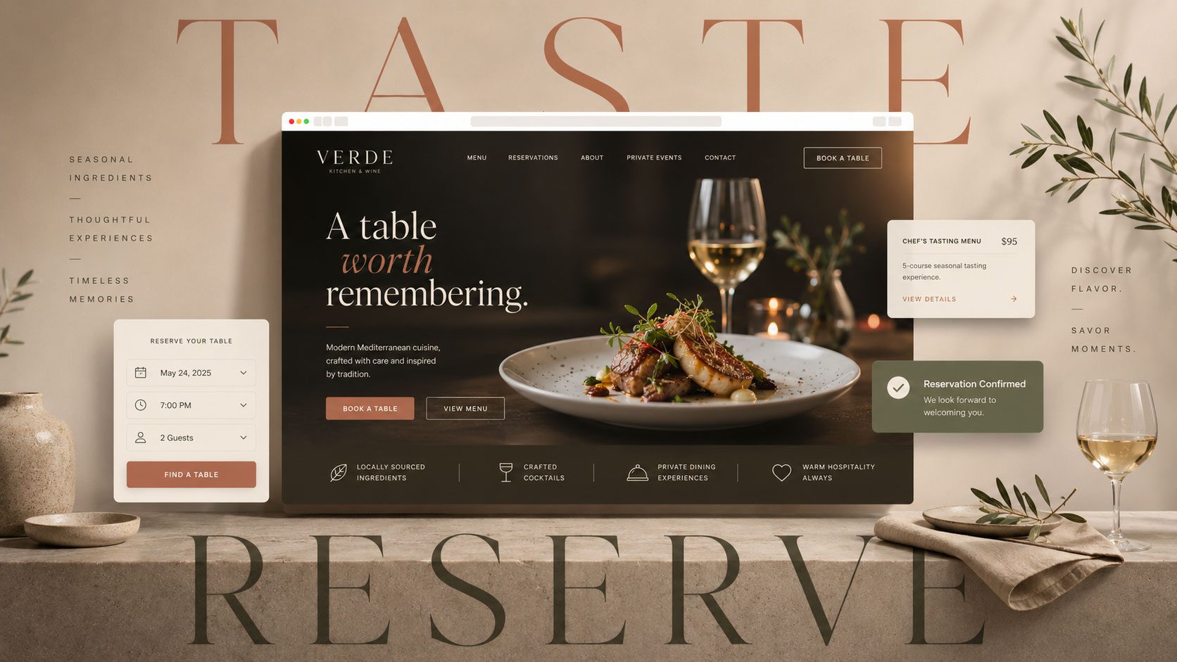Restaurant website design
