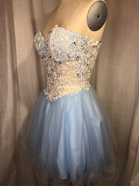 la boudoir miami vintage y2k blue tulle and lace strapless rhinestone cocktail dress (2)