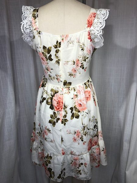 la boudoir miami vintage inspired 70s beige and pink rose print peasant dress (1)