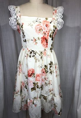 la boudoir miami vintage inspired 70s beige and pink rose print peasant dress (1)
