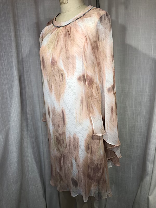 la boudoir miami vintage 70s beige watercolor print cocktail dress (6)