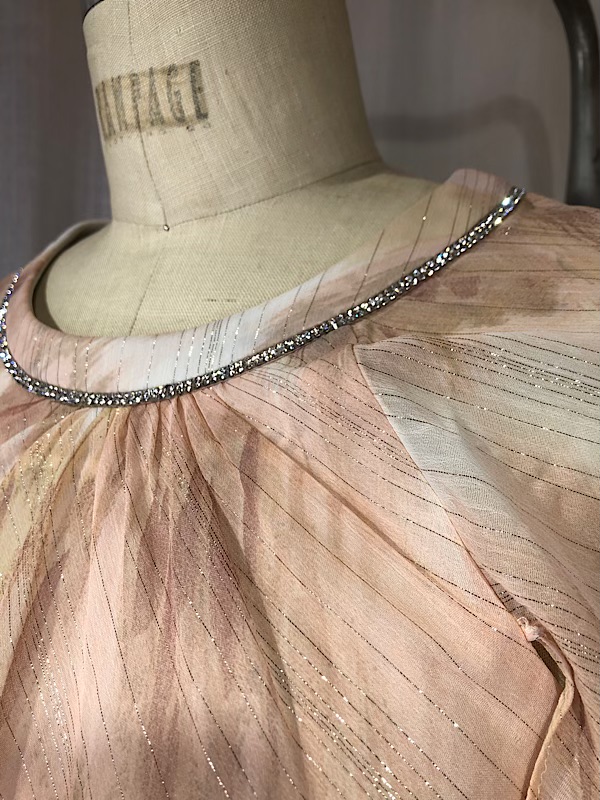 la boudoir miami vintage 70s beige watercolor print cocktail dress (6)