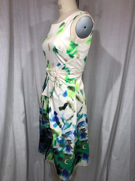 la boudoir miami vintage inspired 60s kate spade beige and green print dress with bow (2)