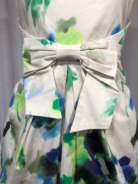 la boudoir miami vintage inspired 60s kate spade beige and green print dress with bow (2)