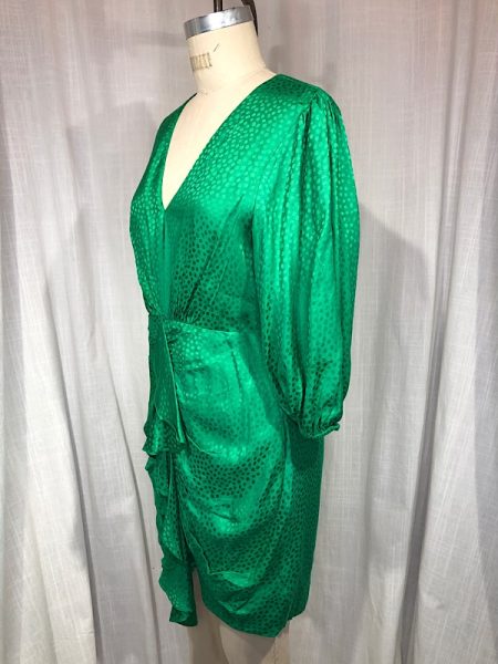 la boudoir miami vintage inspired 70s green dot wiggle dress (2)