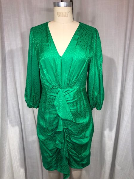 la boudoir miami vintage inspired 70s green dot wiggle dress (2)