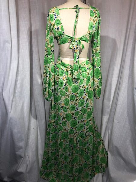 la boudoir miami vintage inspired 70s green floral print cut out maxi dress (1)