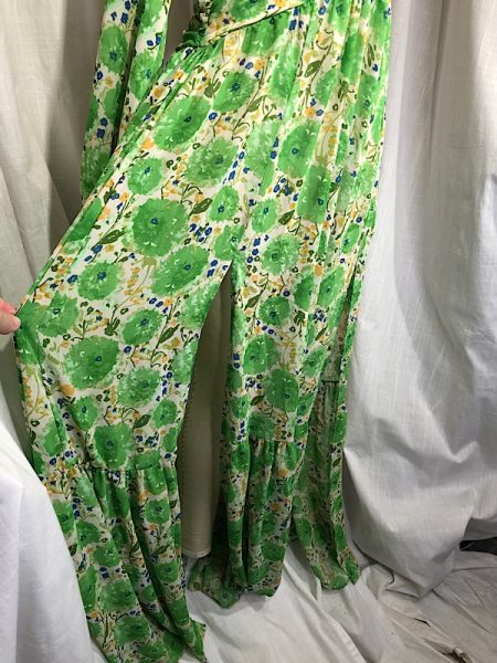 la boudoir miami vintage inspired 70s green floral print cut out maxi dress (1)