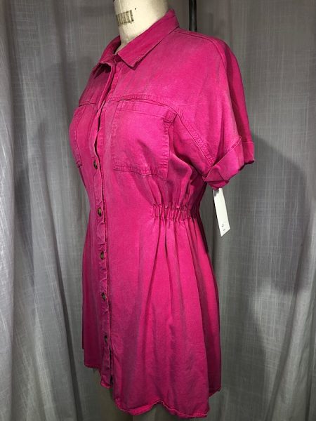 la boudoir miami vintage 80s hot pink brushed tunic blouse (2)