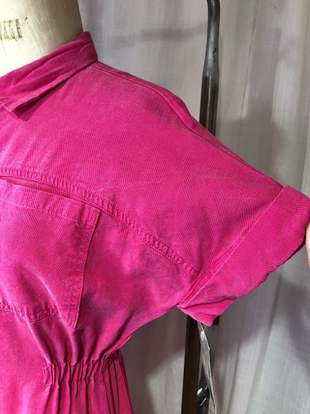la boudoir miami vintage 80s hot pink brushed tunic blouse (2)