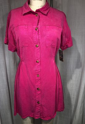 la boudoir miami vintage 80s hot pink brushed tunic blouse (2)