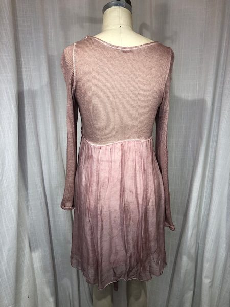 la boudoir miami 90s dusty rose pink knit tie dye dress (2)