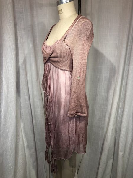 la boudoir miami 90s dusty rose pink knit tie dye dress (2)