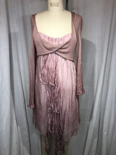 la boudoir miami 90s dusty rose pink knit tie dye dress (2)
