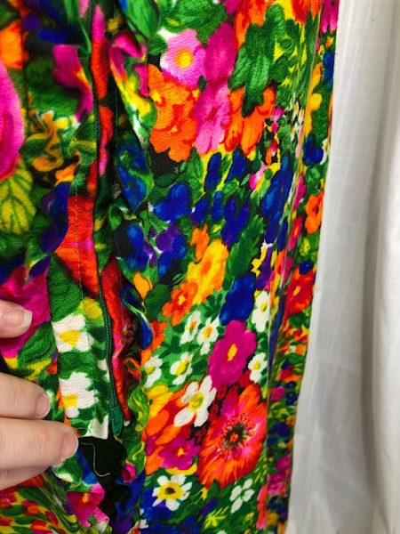 la boudoir miami 70s bright flower print long skirt with zipper on front (2)