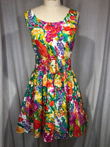 la boudoir miami vintage 80s flower print summer dress (1)