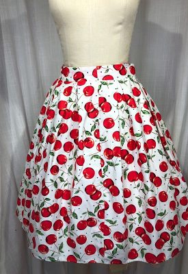 la boudoir miami vintage inspired 50s cherry print box pleat skirt (2)