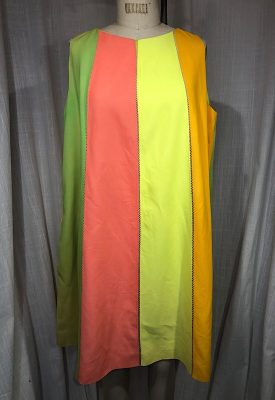 la boudoir miami vintage 60s neon color block trapeze dress (3)