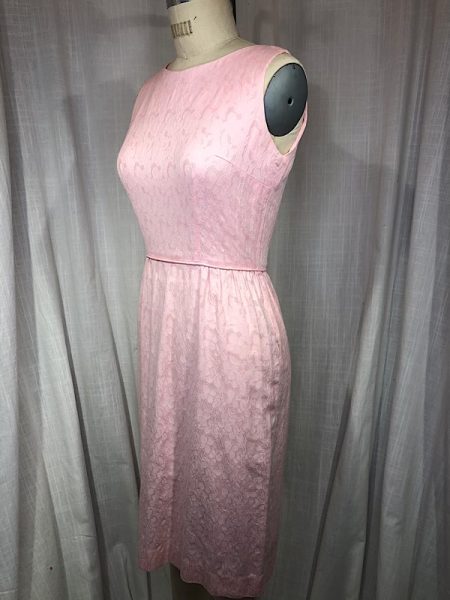 la boudoir miami vintage 60s pink brocade wiggle dress (3)