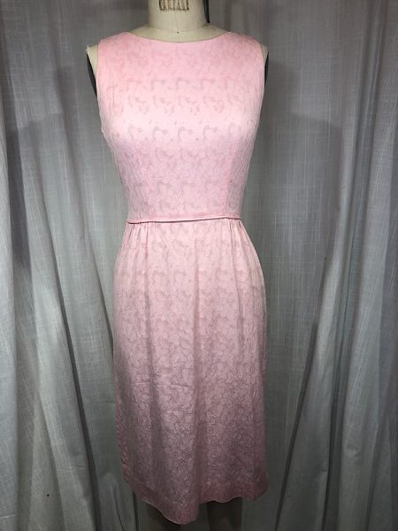 la boudoir miami vintage 60s pink brocade wiggle dress (2)