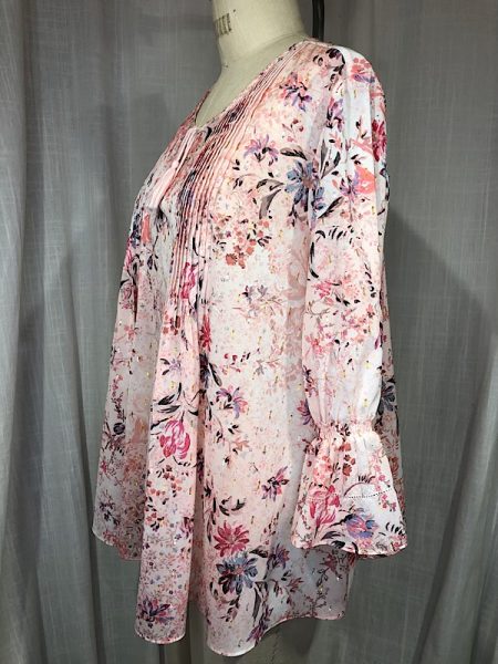 la boudoir miami vintage inspired tahari pink floral pink peasant blouse (2)