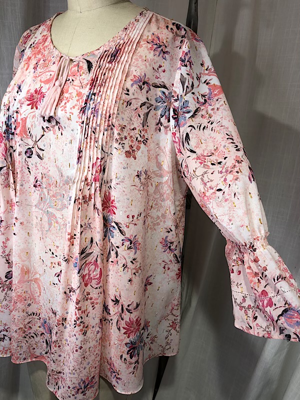 la boudoir miami vintage inspired tahari pink floral pink peasant blouse (2)