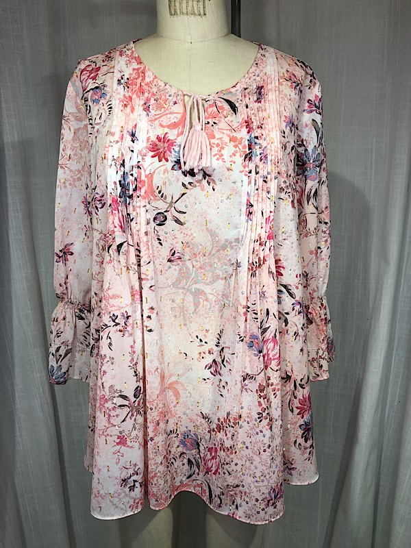 la boudoir miami vintage inspired tahari pink floral pink peasant blouse (2)