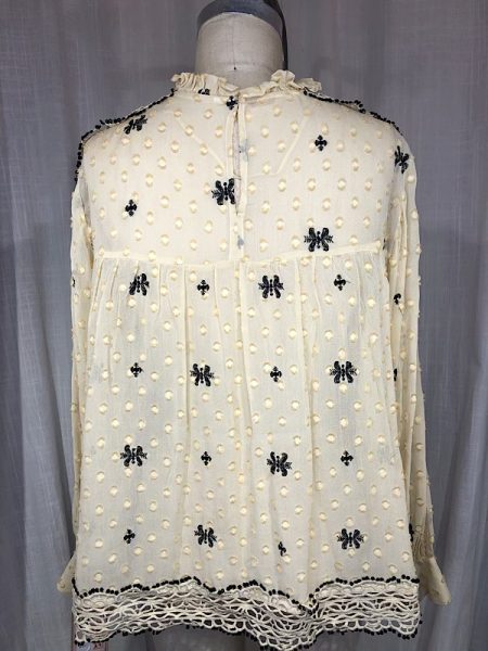 la boudoir miami vintage inspired 70s beige and black embroidered long sleeve peasant blouse (2)