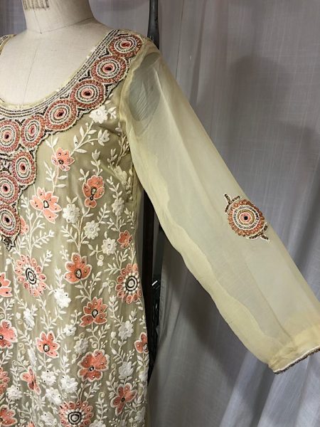 la boudoir miami vintage inspired 70s beige embroidered and beaded tunic (2)