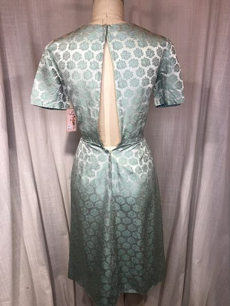 la boudoir miami vintage 60s sky blue brocade a-line dress