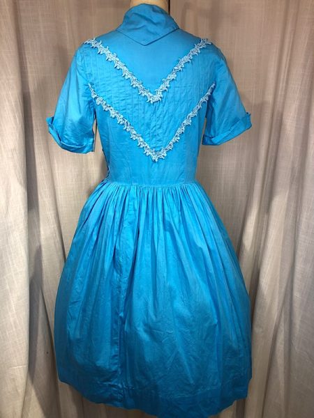 la boudoir miami vintage 70s blue square dance shirt dress (2)