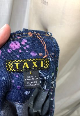 la boudoir miami vintage 90s dark denim paint splattered overalls (2)