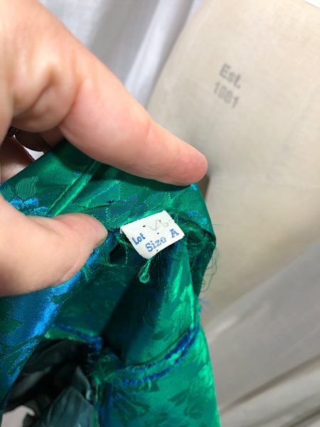 la boudoir miami vintage 50s green iridescent floral brocade wiggle dress (2)
