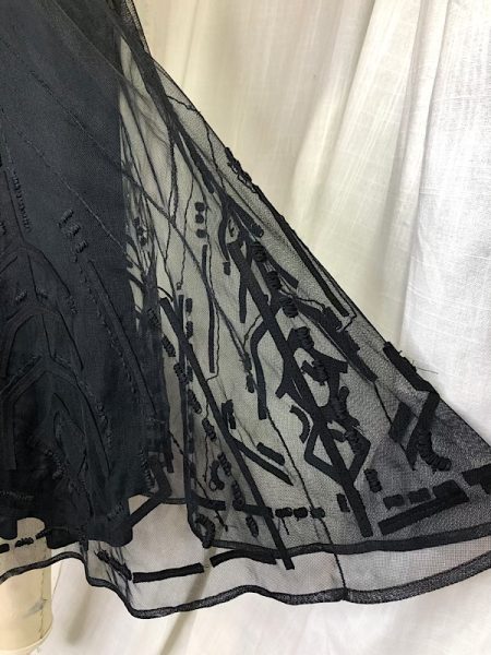 la boudoir miami vintage y2k black net embroidered peasant skirt (2)