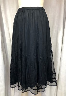 la boudoir miami vintage y2k black net embroidered peasant skirt (2)