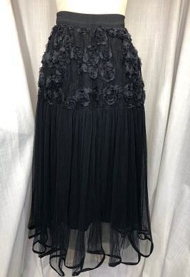 la boudoir miami vintage inspired black net and rose peasant skirt (2)