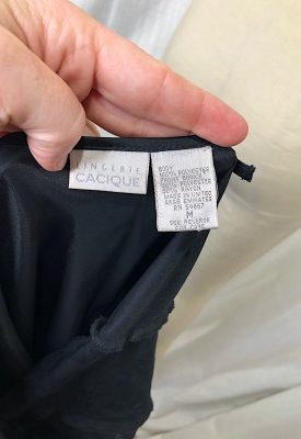 la boudoir miami vintage 90s black satin and penne velvet slip night gown (2)