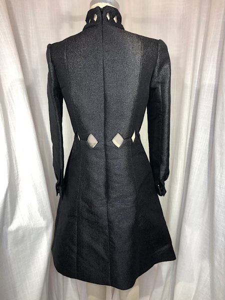 la boudoir miami vintage 70s black lurex cut-out a-line mod dress (2)