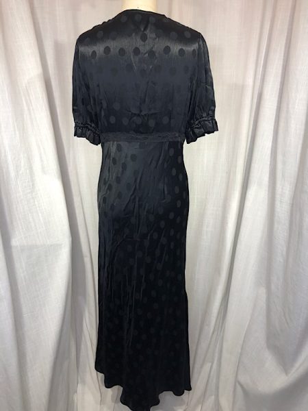 la boudoir miami vintage inspired 30s black satin polka dot slip dress (2)
