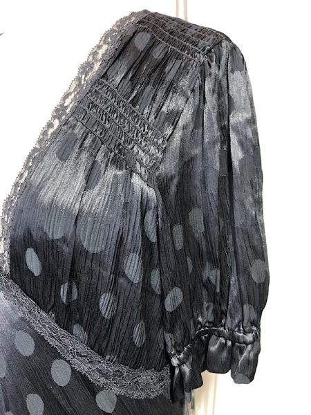la boudoir miami vintage inspired 30s black satin polka dot slip dress (2)