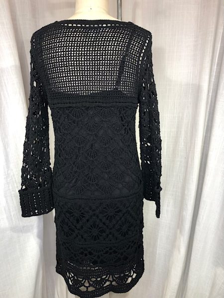 la boudoir miami vintage y2k black crochet dress (2)