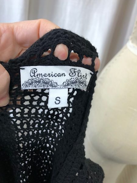 la boudoir miami vintage y2k black crochet dress (2)