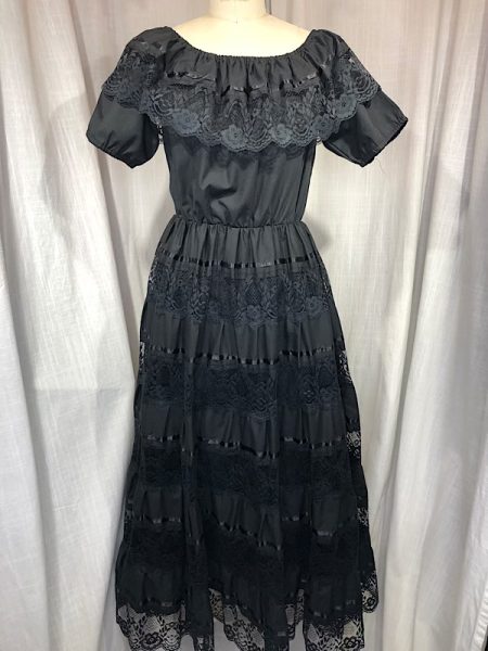 la boudoir miami vintage 80s black lace mexican wedding dress nwt (2)