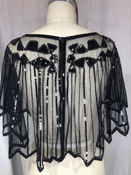 la boudoir miami vintage inspired 20's black beaded and sequin capelet (2)