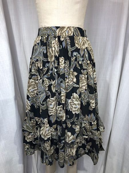 la boudoir miami vintage 90s brown floral bustied skirt (2)