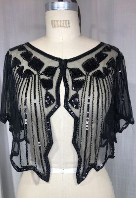 la boudoir miami vintage inspired 20's black beaded and sequin capelet (2)