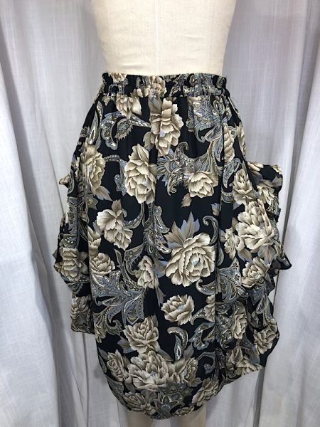 la boudoir miami vintage 90s brown floral bustied skirt (2)