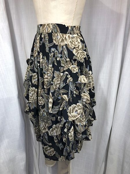 la boudoir miami vintage 90s brown floral bustied skirt (2)
