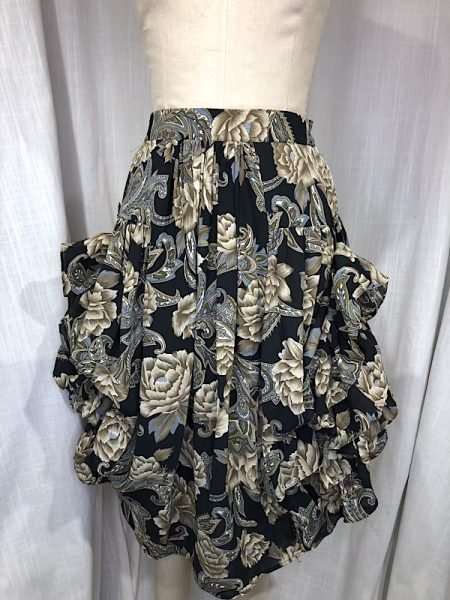 la boudoir miami vintage 90s brown floral bustied skirt (2)